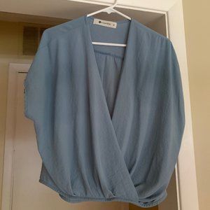 Graceful Drapey Slate Blue Top